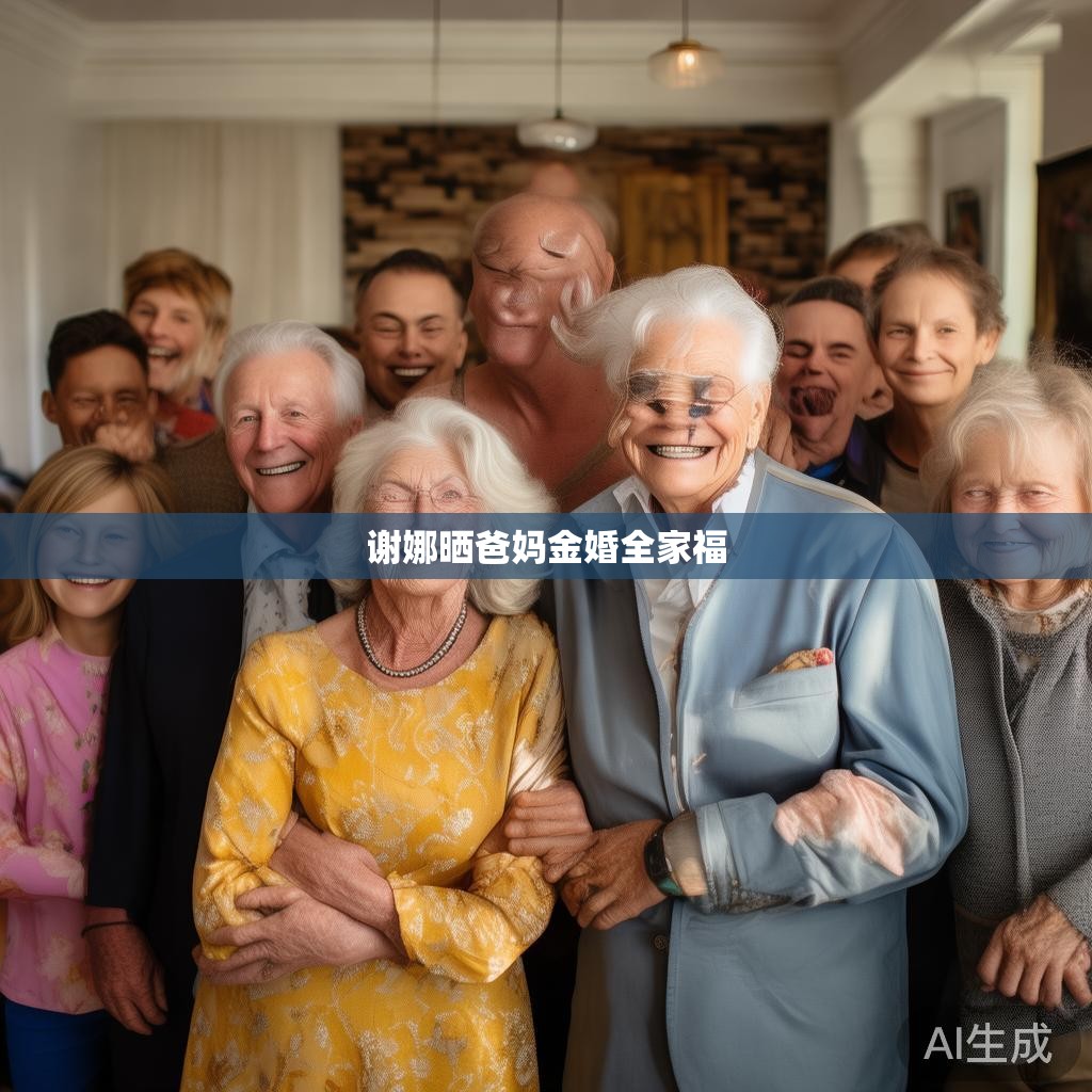 谢娜分享父母金婚全家福