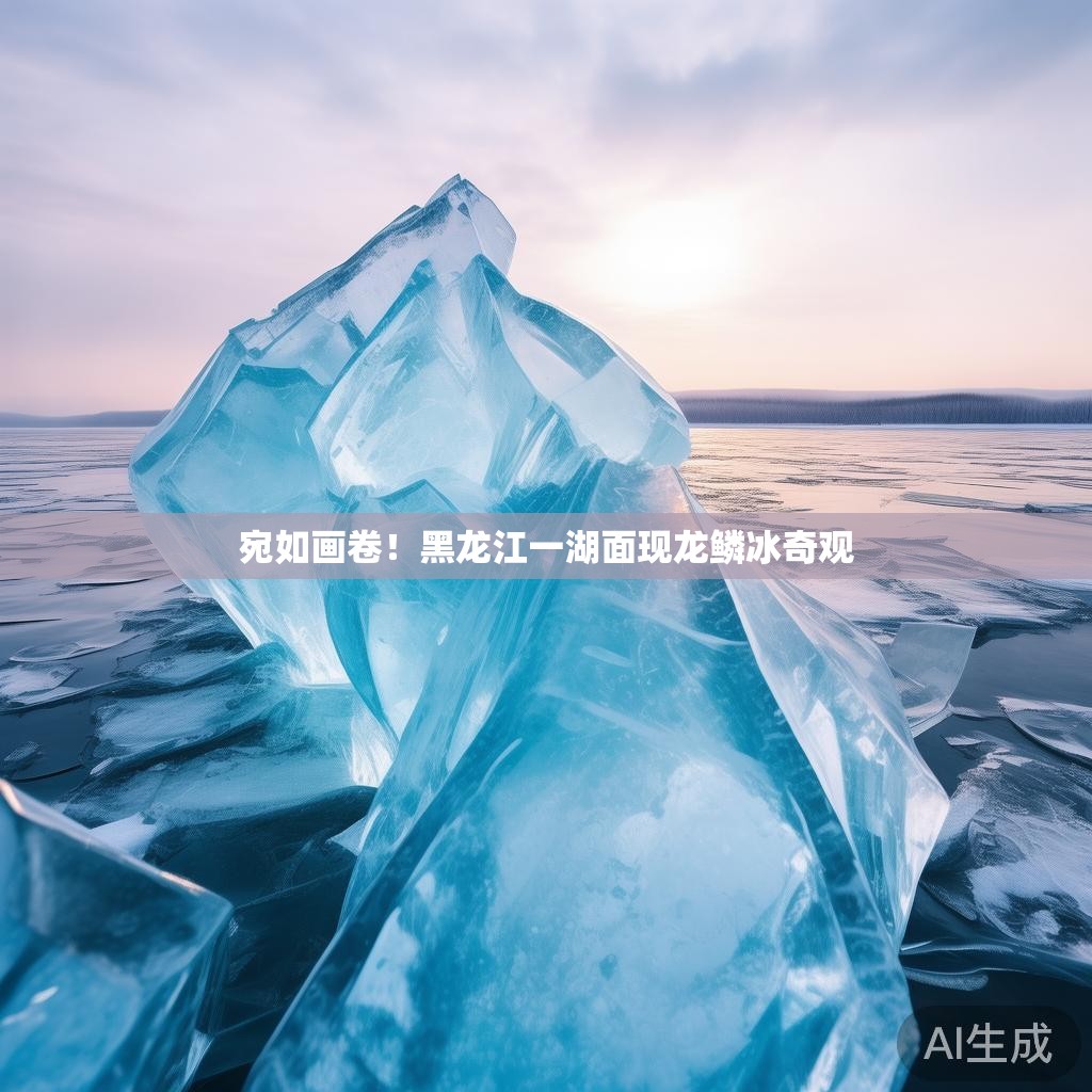 宛如画卷！黑龙江一湖面现龙鳞冰奇观