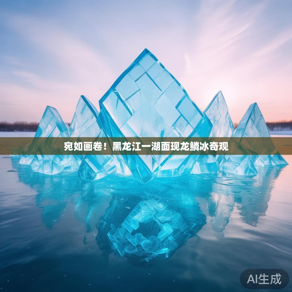 宛如画卷！黑龙江一湖面现龙鳞冰奇观